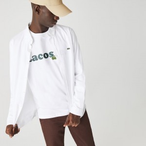 Camisas Lacoste Hombre Blancos Slim Fit Stretch Oxford Cotton HW4-01010S0