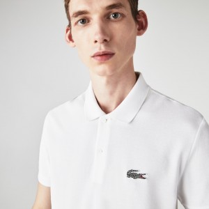 Camisas Lacoste x National Geographic Regular Fit Organic Cotton Polo Hombre Blancos | IZ8-04290P5