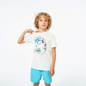 Camiseta Lacoste Niños Blancos Verdes Graphic Printed JA8-73777T8