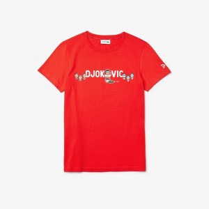 Camiseta Lacoste Niños Rojos Blancos SPORT Collab Youssef Sy Print KZ2-47974N9