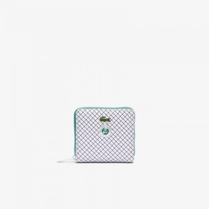Carteras Lacoste Roland Garros Panama Hat Print Small Zippered Mujer Beige | YN8-46724I0