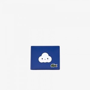 Carteras Lacoste x FriendsWithYou Fun Printed Leather Hombre Azules | KX4-92099V0