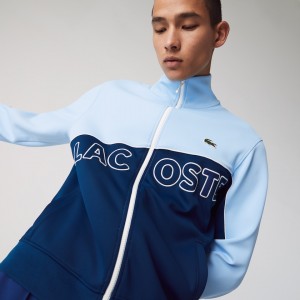 Chamarras Lacoste LIVE Colorblock Neoprene Tracksuit Hombre Azules | YB6-46434M4