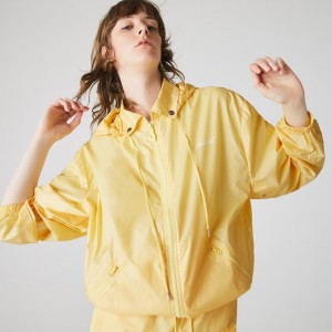 Chamarras Lacoste LIVE Lightweight Collapsible Zip Rain Mujer Amarillos | XO5-21332A4
