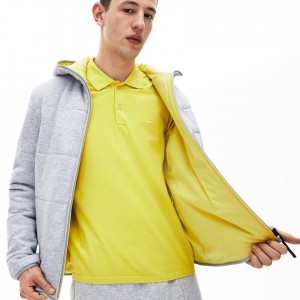Chamarras Lacoste Motion Reversible Hombre Grises Amarillos | DQ8-43524D1