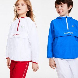 Chamarras Lacoste Niños Blancos Rojos SPORT Lightweight YX2-35843T4