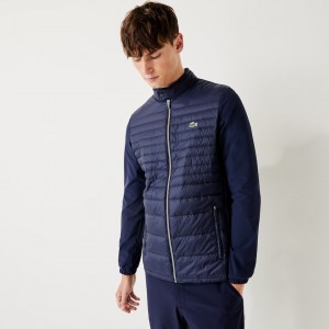 Chamarras Lacoste SPORT Lightweight Water-Resistant Quilted Golf Hombre Azul Marino Azules | VV9-34253Q7