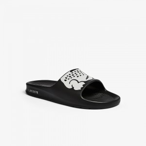 Chanclas Lacoste Croco 2.0 Synthetic Hombre Negros Blancos | MV8-73317P5