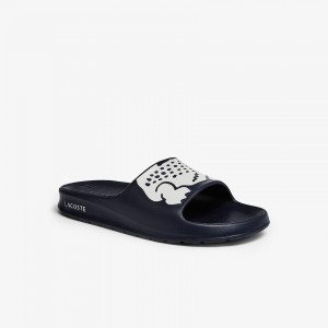 Chanclas Lacoste Croco 2.0 Synthetic Hombre Azul Marino Blancos | JB5-08490P2