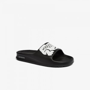 Chanclas Lacoste Croco 2.0 Synthetic Print Mujer Negros Blancos | HU4-58865D4