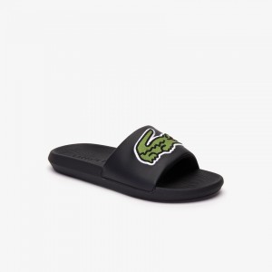 Chanclas Lacoste Croco Synthetic Hombre Negros | ME0-57935R3