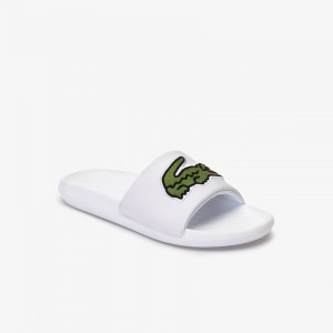 Chanclas Lacoste Croco Synthetic Hombre Blancos Verdes | OK1-30503Z9