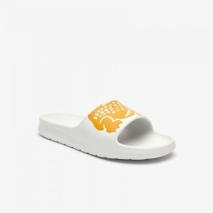 Chanclas Lacoste x Ricky Regal Synthetic Crocodile Hombre Blancos Amarillos | QW0-93259J6