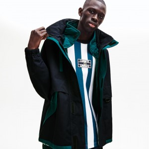 Chaquetas Parka Lacoste LIVE Color-Block Hombre Azul Marino Azules Verdes | QP6-56015F0