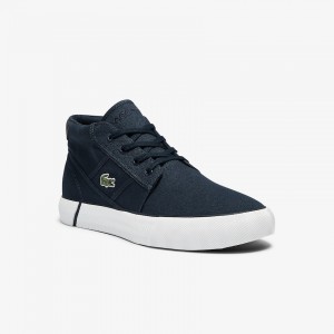Zapatos Chukka Lacoste Gripshot Canvas and Leather Hombre Azul Marino Blancos | DR6-24172U1