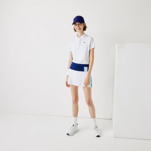 Falda Lacoste SPORT Breathable Stretch Tennis Mujer Azules Blancos Amarillos Azules Verdes | UW7-77057M1