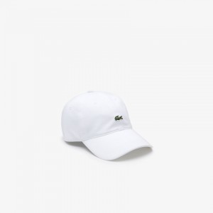 Gorras Lacoste Hombre Blancos Contrast Strap And Crocodile Cotton TV2-74637V3