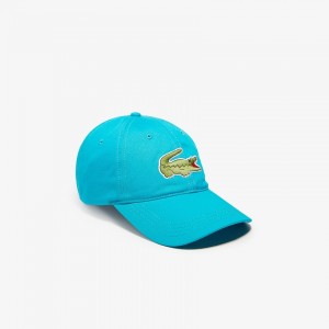 Gorras Lacoste Hombre Azules Contrast Strap And Oversized Crocodile Cotton EJ4-37703H2