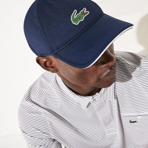 Gorras Lacoste SPORT Breathable Piqué Golf Hombre Azul Marino Azules Blancos | CS7-78727M4