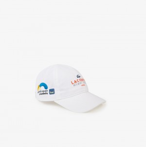 Gorras Lacoste SPORT Miami Open Cotton Hombre Blancos Naranjas Azul Marino Azules | ZR1-12231F4