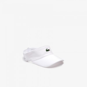 Gorras Lacoste SPORT Piqué And Fleece Tennis Visor Hombre Blancos | IX3-14021I8