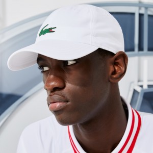 Gorras Lacoste SPORT x Novak Djokovic Microfiber Hombre Blancos | DN1-17411Q7