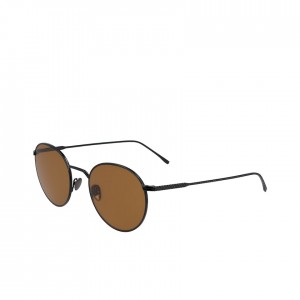 Lentes de Sol Lacoste Round Metal Ultra-Thin Hombre Negros | RP8-90329T9