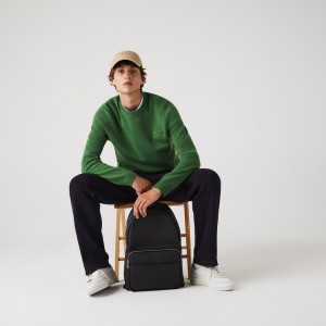 Mochilas Lacoste Hombre Negros Classic Petit Piqué CM4-55075T4