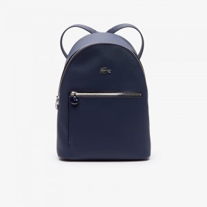 Mochilas Lacoste Daily Classic Coated Piqué Canvas Mujer Azul Marino | PG7-43284C3