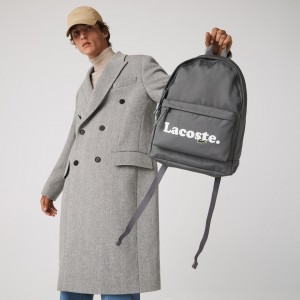 Mochilas Lacoste Hombre Grises Neocroc Branded Canvas KW4-10511G0