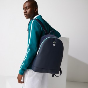 Mochilas Lacoste Hombre Azul Marino Verdes Roland Garros Nylon AK9-94299O5