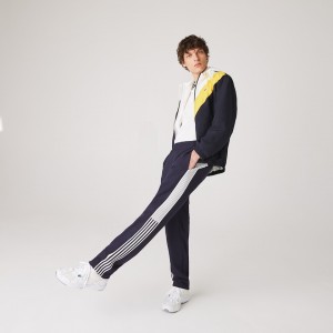 Pantalon Lacoste Heritage Contrast Striped Jogging Hombre Azul Marino Azules | YC2-32733F2