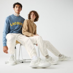 Pantalon Lacoste LIVE Print Tracksuit Hombre Blancos Beige | QP3-13941K0