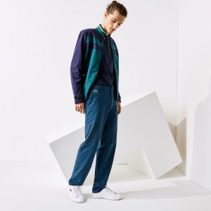 Pantalon Lacoste SPORT Checkered Technical Golf Hombre Azul Marino Azules Verdes | VU5-37383Y0