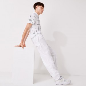 Pantalon Lacoste SPORT Performance Side Zip Track Hombre Blancos | UO1-86408O5