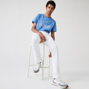 Pantalon Lacoste Slim Fit Stretch Gabardine Chino Hombre Blancos | WM2-09030Y3