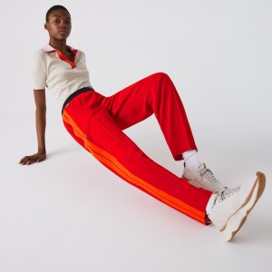 Pantalon Lacoste Twill Flared Mujer Rojos | NJ5-94309S0