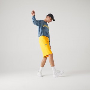 Short Lacoste Cotton Blend Badge Bermuda Hombre Amarillos | XL5-62226P2
