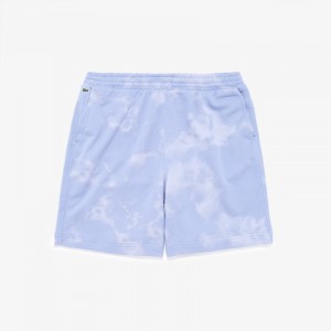 Short Lacoste LIVE Tie-Dye Print Cotton Fleece Bermudas Hombre Morados | DK6-17421B9