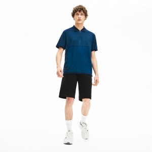 Short Lacoste Motion Stretch Cotton Bermuda Hombre Negros | MY0-18771C5