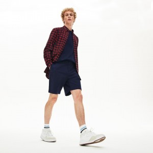Short Lacoste Regular Fit Cotton Gabardine Bermuda Hombre Azul Marino Azules | PW3-09860I4