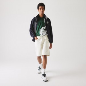 Short Lacoste Regular Fit Five-Pocket Denim Hombre Blancos | TY8-73127G3