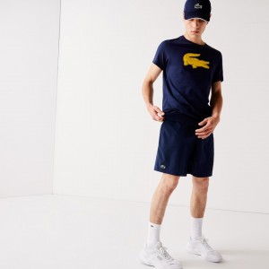 Short Lacoste SPORT Tennis Stretch Hombre Azul Marino Azules | ER0-65116Y9