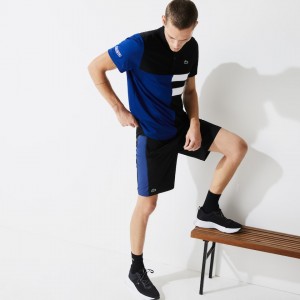 Short Lacoste SPORT Two-Ply Colorblock Tennis Hombre Negros Azules Blancos Azules | SG5-42484H3
