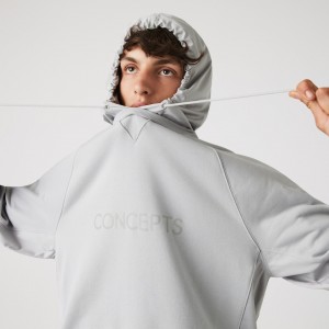 Sudaderas Lacoste CONCEPTS Collaboration Hooded Fleece Hombre Grises | GF4-65296V4