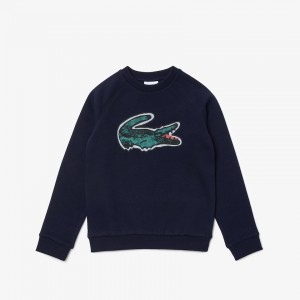 Sudaderas Lacoste Niños Azul Marino Azules Crocodile Graphic Fleece MM0-79817N9