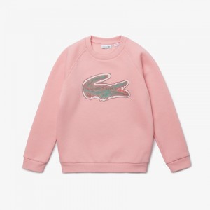 Sudaderas Lacoste Niños Rosas Crocodile Graphic Fleece NJ6-24202C0