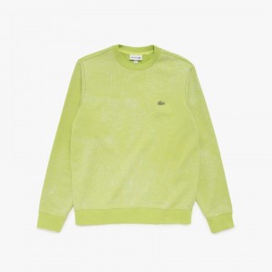 Sudaderas Lacoste Motion Textured Crew Neck Hombre Amarillos | VI9-64116R0