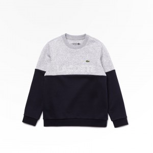 Sudaderas Lacoste Niños Grises Azul Marino Azules Blancos SPORT Colorblock Fleece HQ5-62376F9