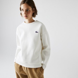 Sudaderas Lacoste SPORT Crew Neck Cotton Mujer Blancos | IS6-78367M0